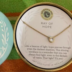 Spartina Gold Necklace with Sparkling Centerpiece